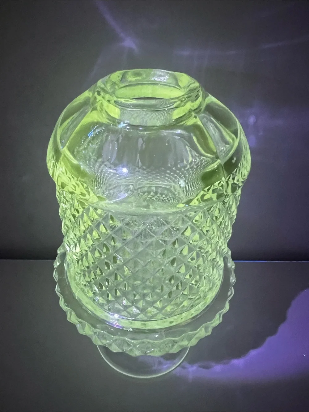 VTG- Viking Diamond Point Glimmer Fairy lamp-Clear UV Reactive-RARE- SEE PHOTOS